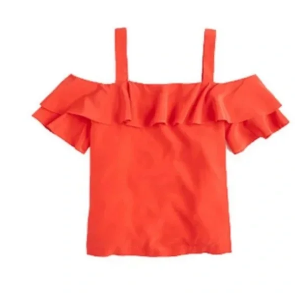 J.Crew cold shoulder silk top, size 8; new - Picture 1 of 7